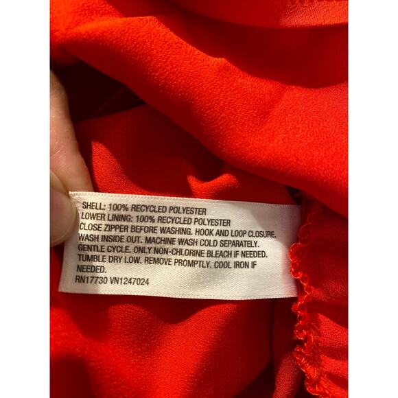 Future Collective Rosette red Mini Satin Dress Size 17 Cocktail Holiday - Picture 9 of 9